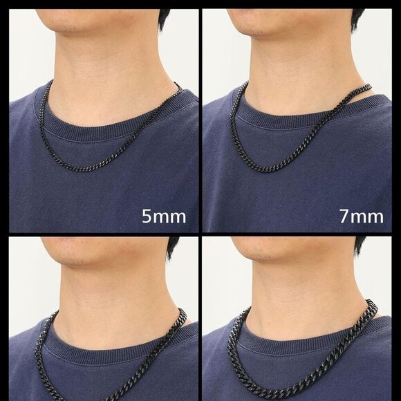 Chunky Cuban Link Necklace for Men - 18K Gold Plated Stainless Steel 14''-30'' - Picture 6 of 9